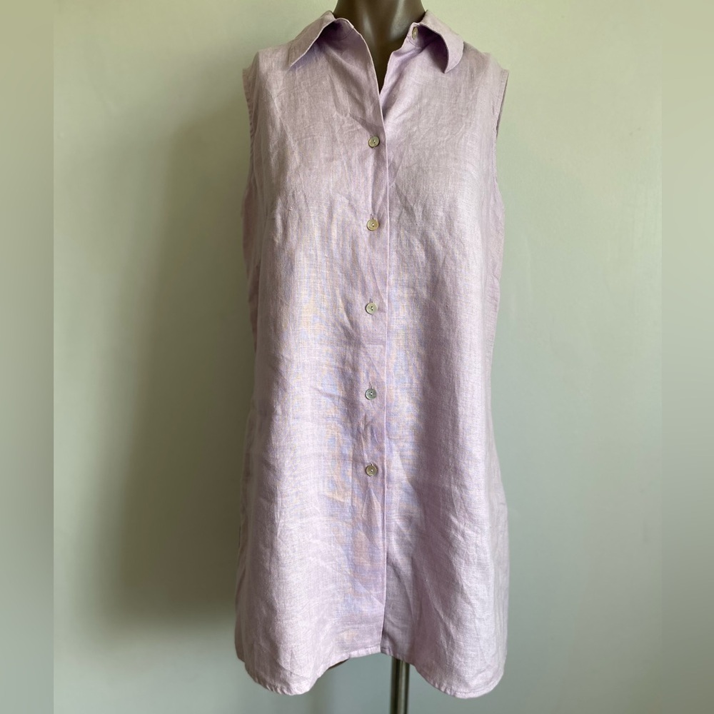 Edward 100% Pure Irish Linen Women’s Tunic Pastel Purple Size S Spring